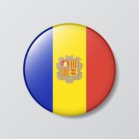 glossy button circle shaped Illustration of Andorra flag vector