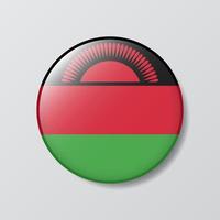 glossy button circle shaped Illustration of Malawi flag vector