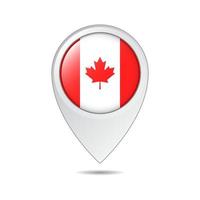 etiqueta de ubicación del mapa de la bandera de canadá vector