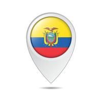 etiqueta de ubicación del mapa de la bandera de ecuador vector