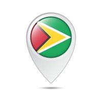 map location tag of Guyana flag vector
