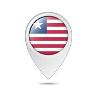 map location tag of Liberia flag vector