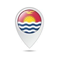 map location tag of Kiribati flag vector