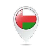 map location tag of Oman flag vector