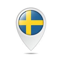 map location tag of Sweden flag vector