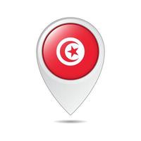 map location tag of Tunisia flag vector