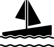 Sailing Boat Vector Icon Design