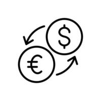 exchange finance icon flat line style vector for graphic and web design