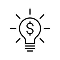 idea finance icon flat line style vector for graphic and web design