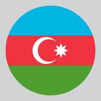 flat circle shaped Illustration of Azerbaijan flag vector