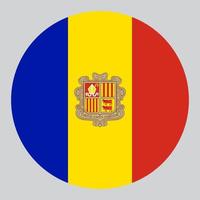 flat circle shaped Illustration of Andorra flag vector