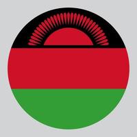 flat circle shaped Illustration of Malawi flag vector