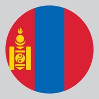 flat circle shaped Illustration of Mongolia flag vector