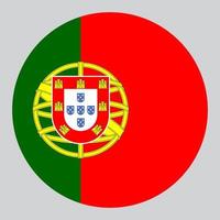 flat circle shaped Illustration of Portugal flag vector