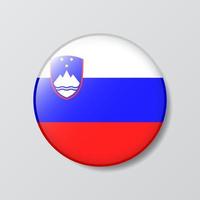 glossy button circle shaped Illustration of Slovenia flag vector