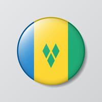 glossy button circle shaped Illustration of Saint Vincent and the Grenadines flag vector