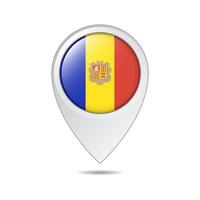map location tag of Andorra flag vector
