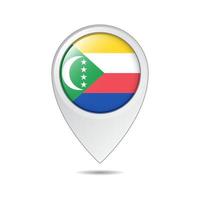 map location tag of comoros flag vector