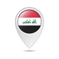 map location tag of Iraq flag vector