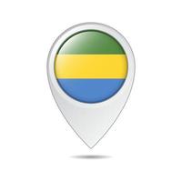 map location tag of Gabon flag vector