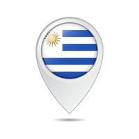 etiqueta de ubicación del mapa de la bandera de uruguay vector