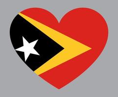 flat heart shaped Illustration of East Timor flag vector