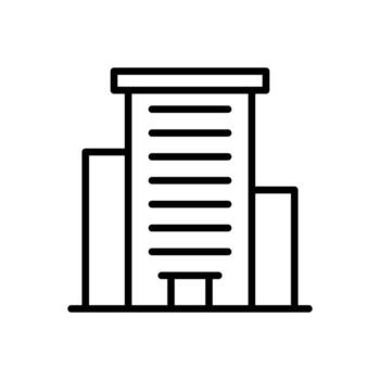 office building icon flat line style vector for graphic and web design