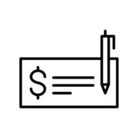 check finance icon flat line style vector for graphic and web design