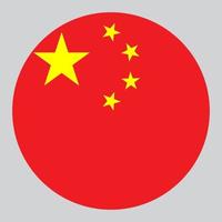 flat circle shaped Illustration of China flag vector