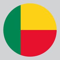 flat circle shaped Illustration of benin flag vector