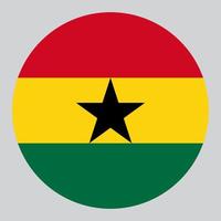 flat circle shaped Illustration of Ghana flag vector