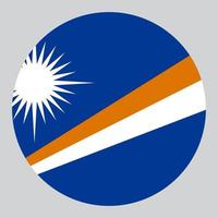 flat circle shaped Illustration of Marshall Islands flag vector