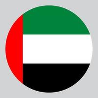 ilustración en forma de círculo plano de la bandera de los emiratos árabes unidos vector