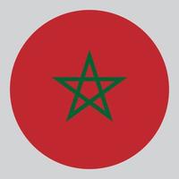 flat circle shaped Illustration of Morocco flag vector