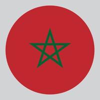 ilustración en forma de círculo plano de la bandera de marruecos vector