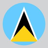 flat circle shaped Illustration of Saint Lucia flag vector