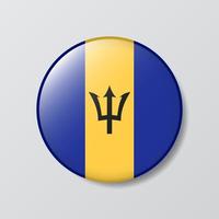 glossy button circle shaped Illustration of Barbados flag vector