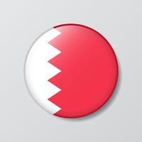 glossy button circle shaped Illustration of Bahrain flag vector
