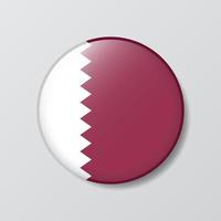 botón brillante ilustración en forma de círculo de la bandera de qatar vector