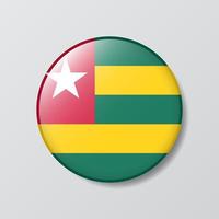 botón brillante ilustración en forma de círculo de la bandera de togo vector