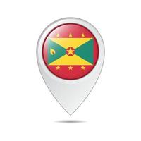 map location tag of Grenada flag vector