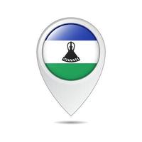 map location tag of Lesotho flag vector