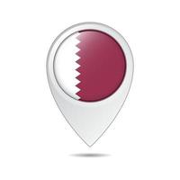 map location tag of Qatar flag vector