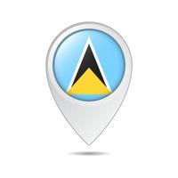 map location tag of Saint Lucia flag vector