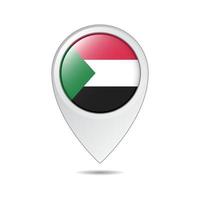 map location tag of Sudan flag vector