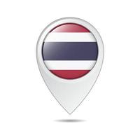 map location tag of Thailand flag vector