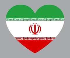 ilustración plana en forma de corazón de la bandera de irán vector