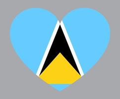 flat heart shaped Illustration of Saint Lucia flag vector