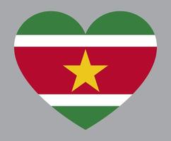 flat heart shaped Illustration of Suriname flag vector