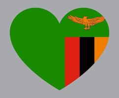 flat heart shaped Illustration of Zambia flag vector